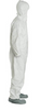 Dupont TY122S White Coveralls w/ Hood & Skid-Resistant Boots Side view. Shop now!