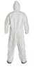 Dupont TY122S White Coveralls w/ Hood & Skid-Resistant Boots Rear view. Shop now!