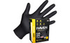 Raven 66518-01 Black 7 Mil Derma-Med Powder-Free Nitrile Exam Grade Disposable Gloves , Size: Large - 50 Each