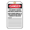 Accuform MLT410 Danger Equipment Locked Out Tag. Shop now!