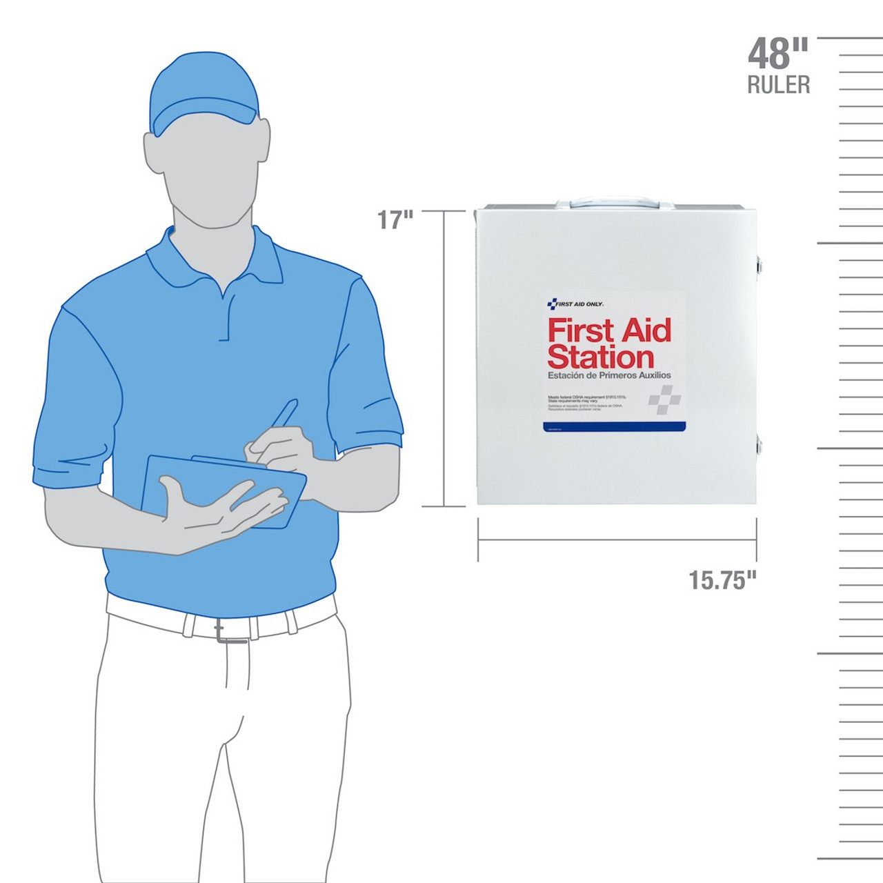 First Aid Only 6155 100 Person 3 Shelf First Aid Steel Cabinet
