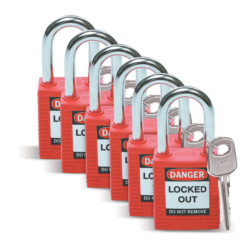 Nylon Lockout Padlocks Keyed Different