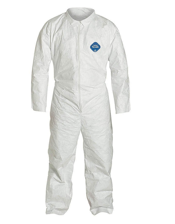 Dupont Tyvek TY120S White Coveralls w/ Open Wrists and Ankles - 1 Each