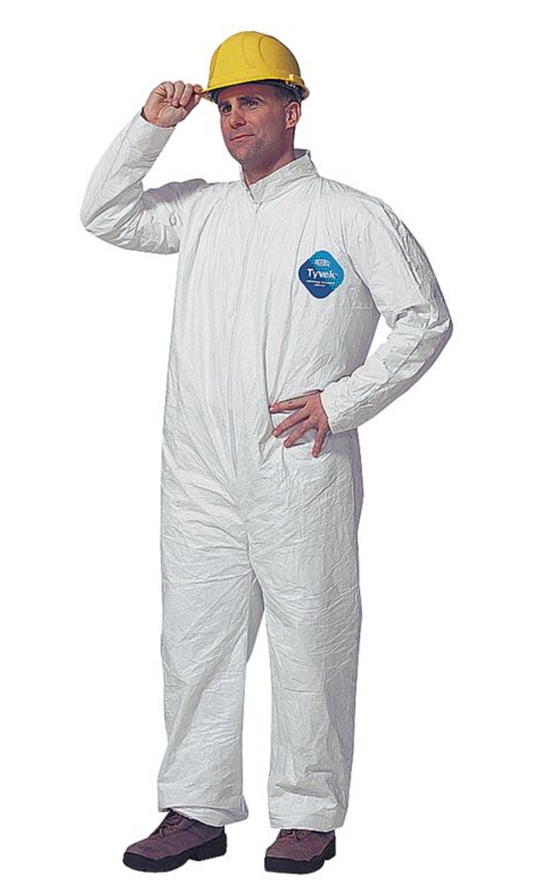 Dupont Tyvek TY120S White Coveralls w/ Open Wrists and Ankles Each