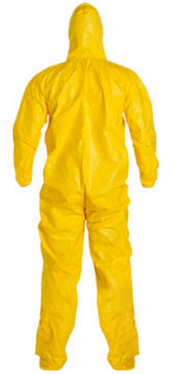 DuPont QC122S Yellow Tychem QC Coverall w/ Hood and Attached Socks