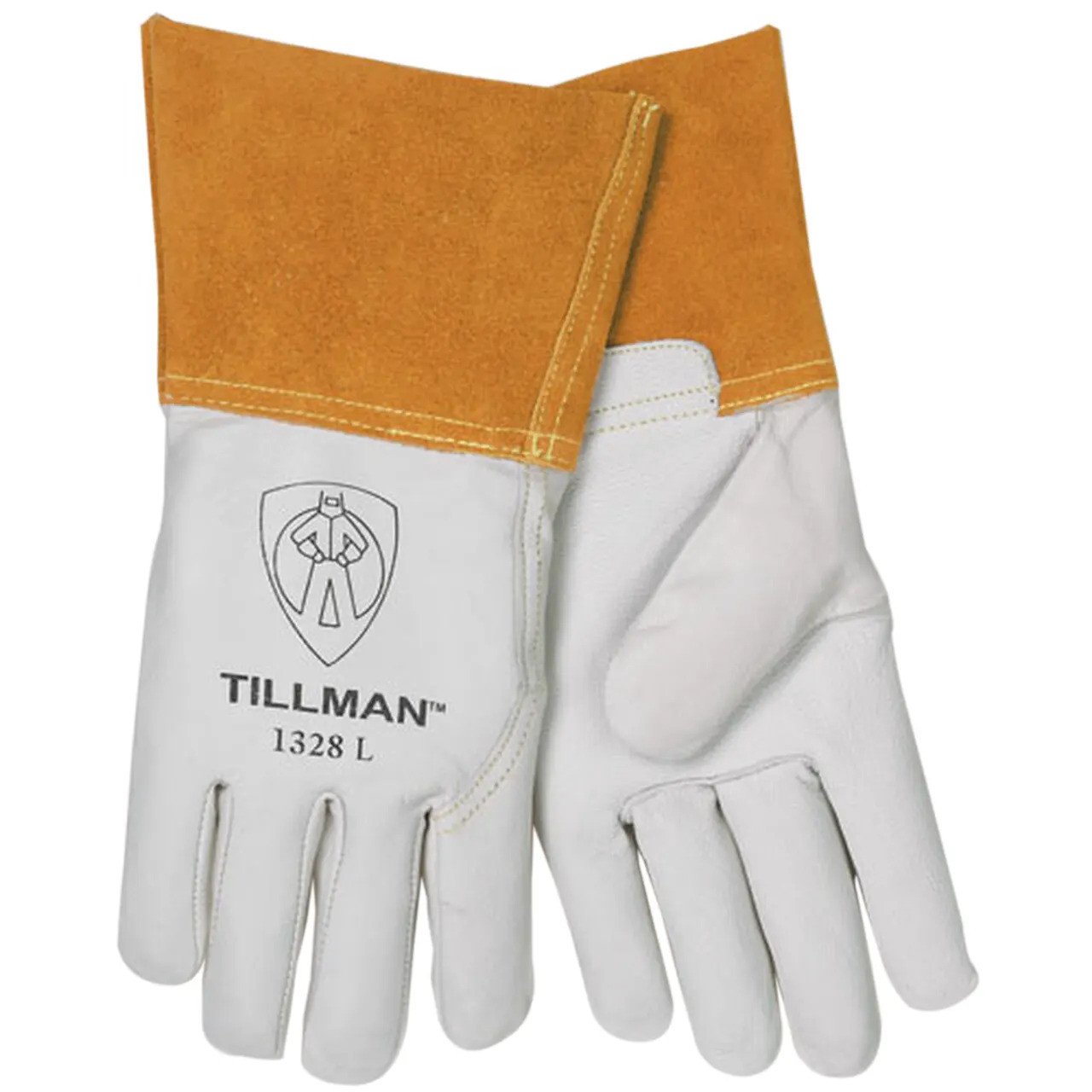 Tillman 1328-L Goatskin Standard Grade TIG Welders Gloves w/ Wing Thumb