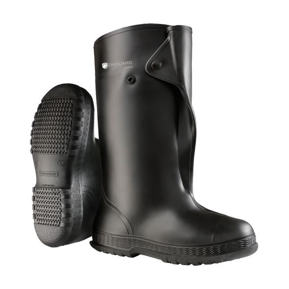 Onguard 86030 PVC 17 Inch Black Overshoe w/ 4-Way Cleated