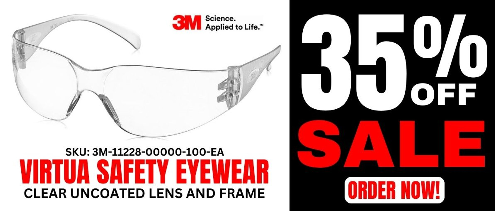 purchase 3M Virtua Clear Safety Glasses -11228-00000-100 now and SAVE up to 35%.