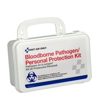 First Aid Only 3065 Bloodborne Pathogen (BBP) Unitized Spill Clean Up Kit With CPR, Plastic Case