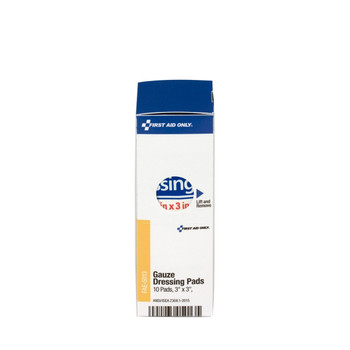 First Aid Only FAE-5013 SmartCompliance Refill 3"X 3" Sterile Gauze Pads, 10 Per Box. Shop Now!