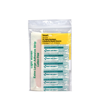 First Aid Only FAE-6105 SmartCompliance Refill 2"X 4" Fabric Adhesive Bandages (6) , Plastic Butterfly Bandages (10) Per Bag. Shop Now!