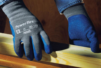 Ansell Powerflex Multi-Purpose Textured Palm Coated Heavy-Duty Glove with Knitwrist Cuff. Shop Now!