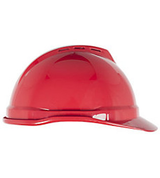 MSA V-Gard 500 Cap, Red Vented, 6-Point Fas-Trac Iii, 10034031 - 1 Each