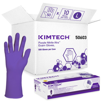 BUY Kimtech Purple Nitrile-Xtra Exam Gloves (50603), 5.9 Mil, Ambidextrous, 12ÃƒÆ’Ã¢â‚¬Å¡ÃƒÂ¢Ã¢â€šÂ¬Ã‚Â, Large, 50 Nitrile Gloves/Box, 10 Boxes/Case, 500/Case now and SAVE!