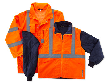 Ergodyne 8385 GloWear Class 3 Four in One Jacket in Orange. Shop now!