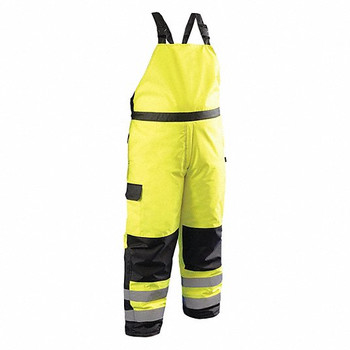 OccuNomix LUX-WBIB-YXLClass E High Visibility Winter Bib Pants, Yellow with Black/Silver Reflective Tape, X-Large, Sold Per Pair - Buy Now!