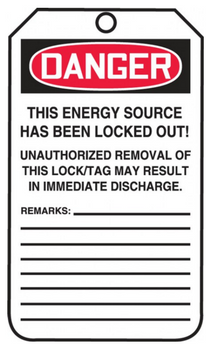 Accuform MLT407 Locked Out Do Not Operate Lockout - Tagout Tags. Shop now!