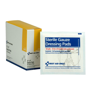 First Aid Only I211 3"x3" Sterile Gauze Pads, 20/box . Shop now!