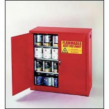 Eagle PI30X Paint & Ink Safety Cabinet, 40 Gal., 3 Shelves, 2 Door, Sliding Self Close, Red