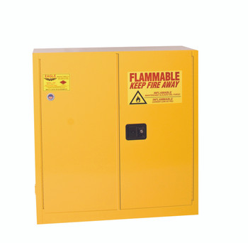 Buy Eagle 1932X Flammable Liquid Safety Cabinet, 30 Gal., 1 Shelf, 2 Door, Manual Close, Yellow today and SAVE up to 25%.