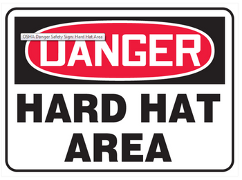 Accuform MPPA005 OSHA Danger Hard Hat Are PPE Safety Sign