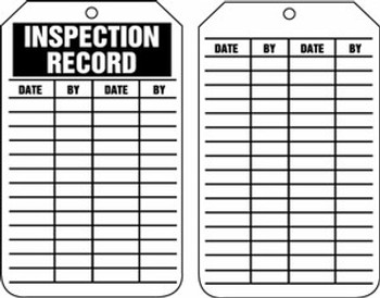 Accuform TRS307 Inspection Record Tag. Shop now!