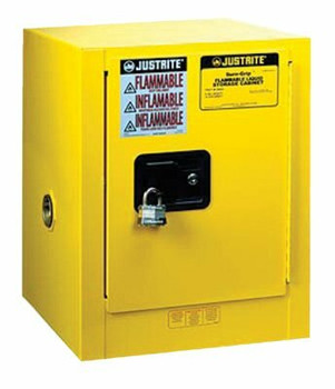 Justrite 890420 Yellow 4 Gal Sure-Grip Ex Flammable Safety Cabinet. Shop now!