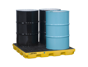 Justrite 28656 EcoPolyBlend 4-Drum Yellow Accumulation Center. Shop now!