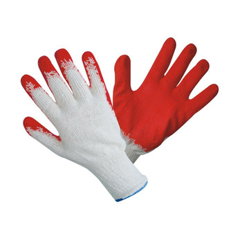 String Knit Clear Honeycomb Red Glove Size Large - 12 Pairs