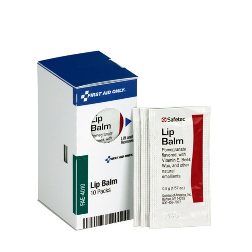 First Aid Only FAE-4010 SmartCompliance Lip Balm Packets, 10 Per Box. Shop Now!