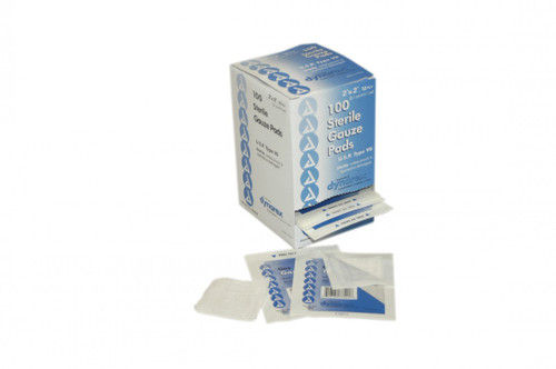 First Aid Only FA-3-102 2"X2" Sterile Gauze Pads, 100 Per Box . Shop Now!