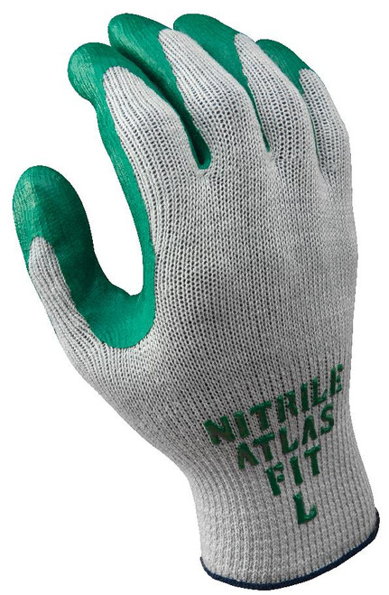 Showa Atlas Fit Flat Dipped Green Colored Nitrile Gloves. Shop now!