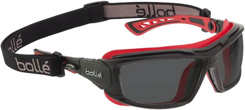 Bolle 40300 Safety Ultimate Glasses with Smoke Lens, Black/Red, Smoke. Shop Now!