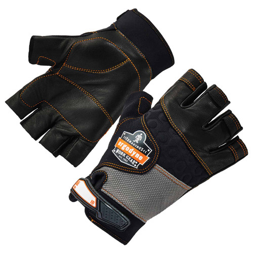 BUY Ergodyne ProFlex 901 Half-Finger Leather Impact Gloves, BLACK, Size L now and SAVE!