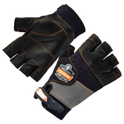 BUY Ergodyne ProFlex 901 Half-Finger Leather Impact Gloves, BLACK, Size XL now and SAVE!