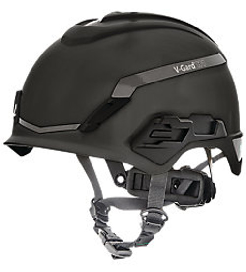 MSA V-Gard H1 SAFety Helmet, Novent, Black, Fas-Trac Iii Pivot, Ansi, En397, 10194798 - 1 Each