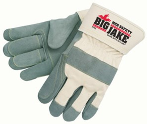 BUY Big Jake
Premium A+ Side Leather Palm Work Gloves
2.75 Inch Safety Cuff, Double Palm and Fingers
Sewn with DuPont Kevlar now and SAVE!