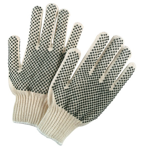 BUY Cotton String Knit Work Gloves
7 Gauge Regular Weight String Knit
Natural 60% Cotton 40% Polyester Fabric
Black PVC Dotted One Both Sides now and SAVE!