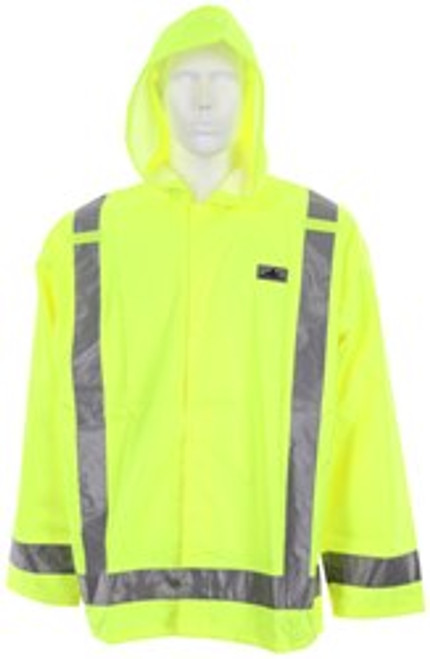 BUY Luminator Hi Vis Rain Gear
Hi-Vis Lightweight Rain Jacket
Lime Polyester / Polyurethane Material
Attached Drawstring Hood
ANSI 107 Type R Class 3 now and SAVE!