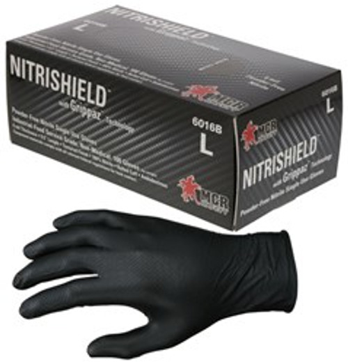 BUY 6 mil NitriShield with Grippaz
Powder Free Disposable Nitrile
Industrial Food Service Grade
Textured Grip 9.5 Inches
Black now and SAVE!