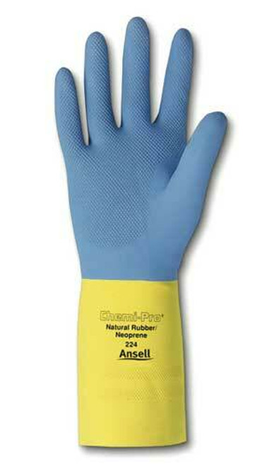 Ansell Chemi-Pro Natural Rubber Latex Diamond Embossed Immersion Glove with Pinked Cuff. Shop Now!