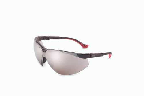 Uvex Genesis XC Safety Glasses. Available in Black Frame, Silver Mirror Ultra-dura Lens. Shop Now!