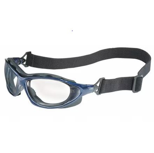 Uvex Seismic Sealed Eyewear. Metallic Blue Frame, Clear Lens. Shop Now!