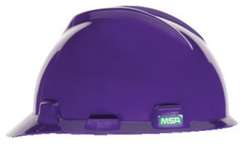 MSA 488398 V-Gard Staz-On Standard Hard Hats, Color=Purple with Staz-On