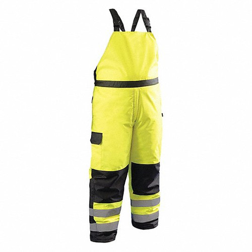 OccuNomix LUX-WBIB-YXLClass E High Visibility Winter Bib Pants, Yellow with Black/Silver Reflective Tape, X-Large, Sold Per Pair - Buy Now!