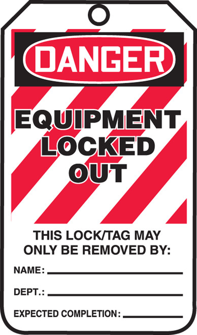 Accuform MLT410 Danger Equipment Locked Out Tag. Shop now!