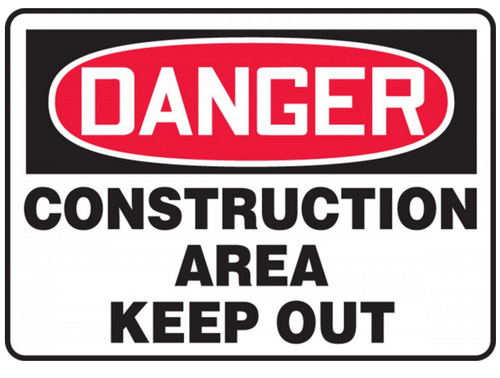 Accuform MADM014 Construction Area Keep Out Danger Sign. Shop now!