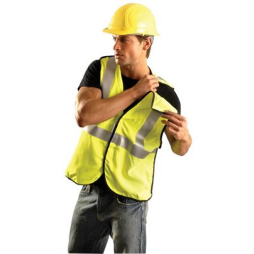 Occunomix LUX-SSBRPFR Flame Resistant 5 PT Break Away Solid Vest available in Yellow Color. Shop now!