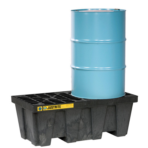 Justrite 28623 EcoPolyBlend 2 Drum Black Spill Control Pallet. Shop now!