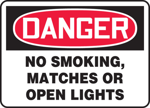 Accuform MSMK136 Danger No Smoking, Matches or Open Lights Sign. Shop now!